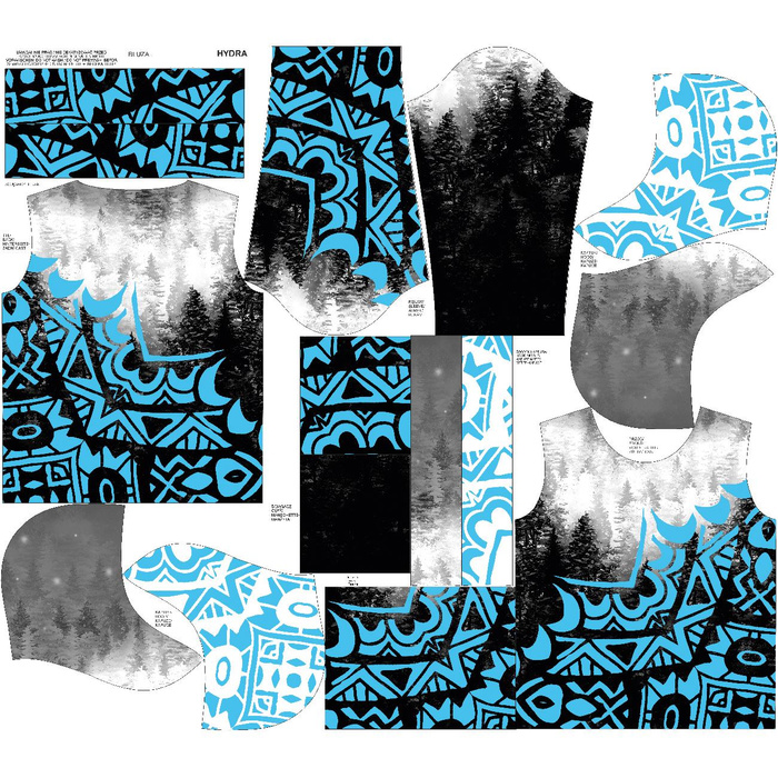 UNISEX HOODIE (HYDRA) - MANDALA FOREST - sewing set L