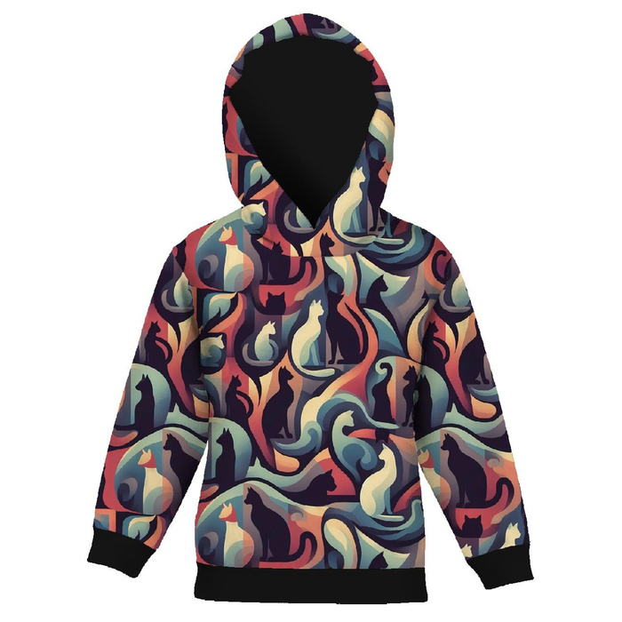 KID'S HOODIE (ALEX) - ANIMALS PAT.13 - looped knit fabric (98/104)