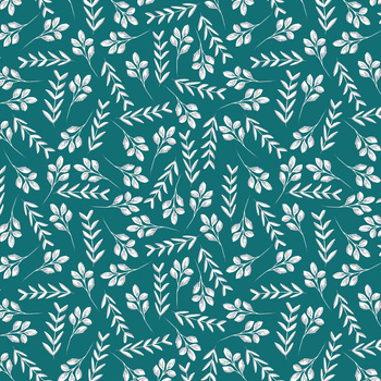 SMALL LEAVES pat. 2 / emerald - Viscose jersey