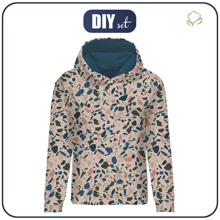 DÁMSKA MIKINA (POLA) CLASSIC S KAPUCÍ - TERRAZZO VZ. 7 - teplákovina - XS