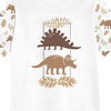 KINDER T-SHIRT- BRAUNE DINOSAURIER M. 4 - Single Jersey (92/98)