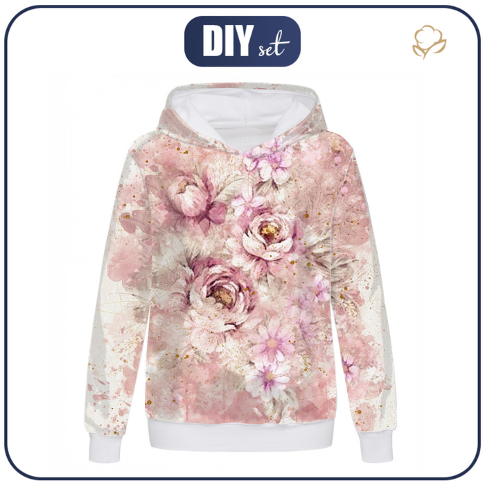CLASSIC DAMEN HOODIE (POLA) - WATERCOLORS FLOWERS MS. 6 - Sommersweat - XXXL