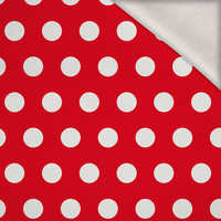 RED POLKA DOTS - brushed knitwear with elastane ITY