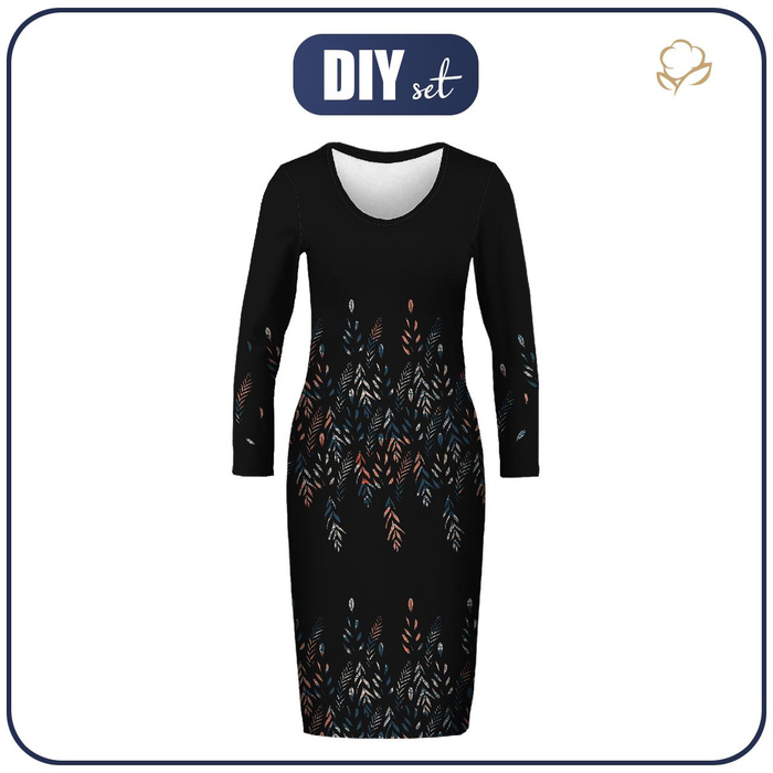 BLEISTIFTKLEID (ALISA) - BLÄTTER M. 3 / SCHWARZ - Nähset M