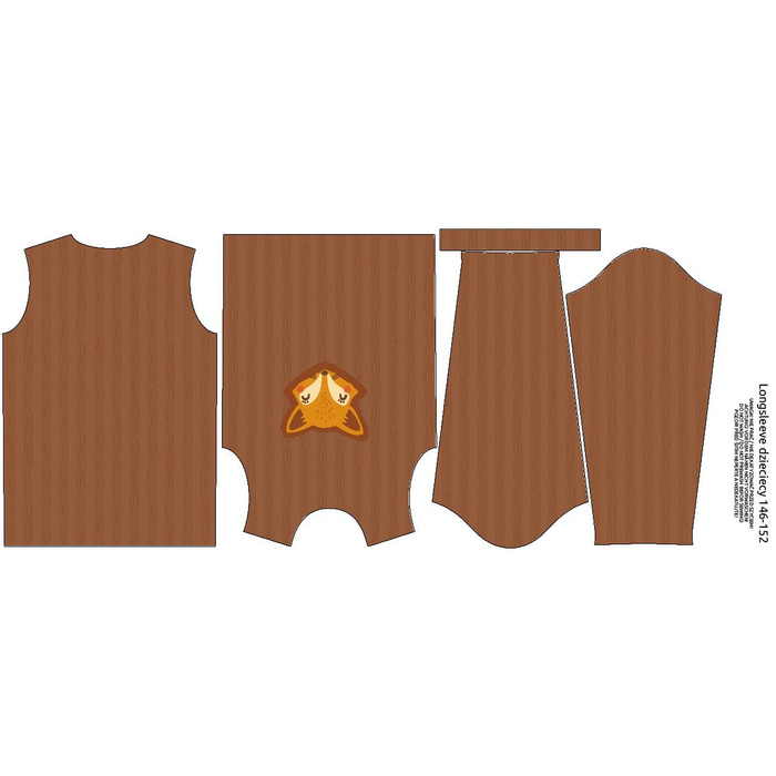 Longsleeve - LIS / brązowy - single jersey (86/92)