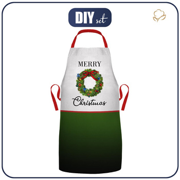 CHRISTMAS APRON - MERRY CHRISTMAS / garland