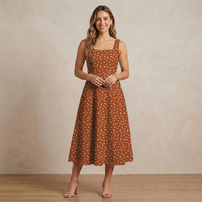 POLKA DOTS WZ. 6 - Hydrofobní česaná teplákovina