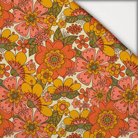 FLOWERS PAPAYA ORANGE WZ. 7 - light brushed knitwear