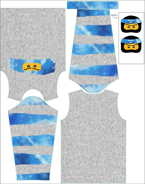 LONGSLEEVE - BLUE NINJA wz.2 - single jersey (122/128)