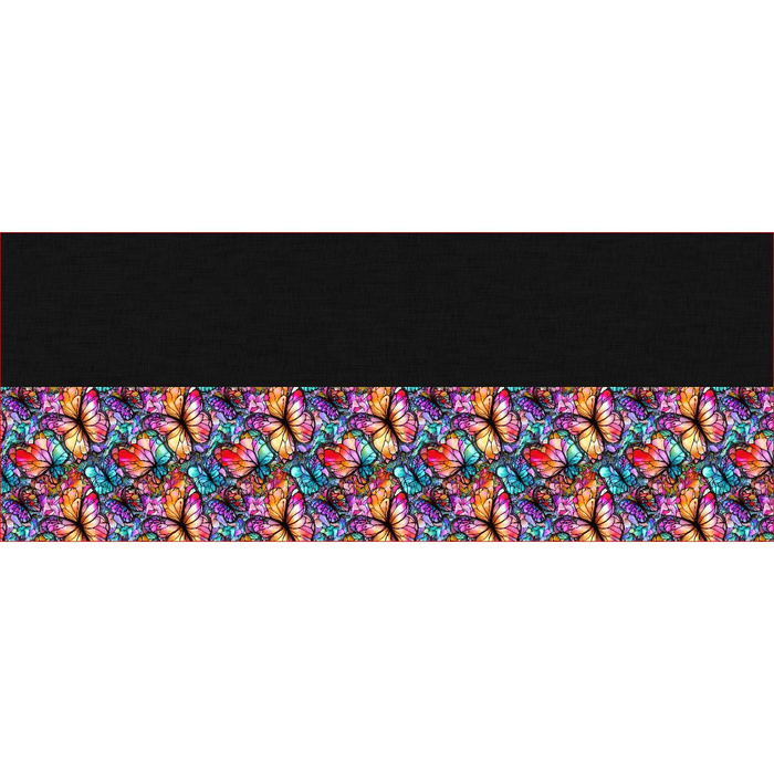 BUTTON SCARF - BUTTERFLIES / STAINED GLASS - sewing set