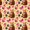 BEARS WITH HONEY (BEARS AND BUTTERFLIES) - single jersey with elastane 