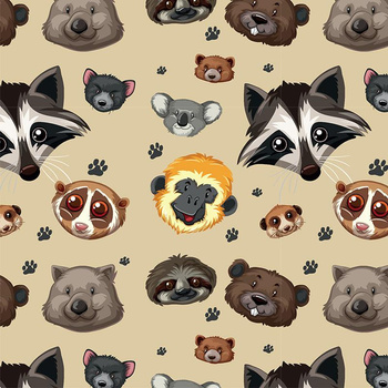 ZOO / piaskowa - tkanina bawełniana