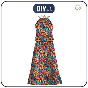 ŠATY "DALIA" MAXI - FLOWERS vz.41 - Sada šití