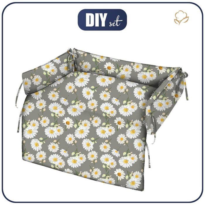 ANIMAL BED - DAISIES PAT. 1 / grey - sewing set - M