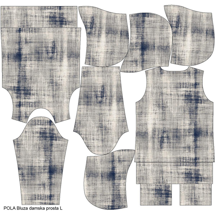 CLASSIC WOMEN’S HOODIE (POLA) - ACID WASH PAT. 2 (navy) - looped knit fabric - XXL