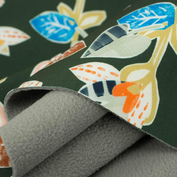 GEOMETRICAL FLOWERS / bottled green - softshell