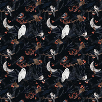 WINTER BIRDS pat. 2 (WINTER IN PARK) - Waterproof woven fabric