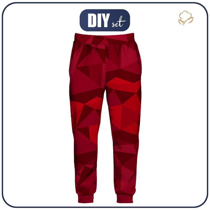 MEN'S JOGGERS (GREG) - ICE pat. 2 / red - sewing set XL