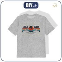 KINDER T-SHIRT - CALIFORNIA Ms. 1 / melange hellgrau - Single Jersey (128/134)