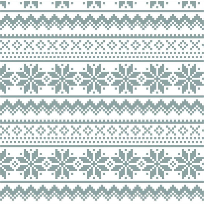 CUSHION PANEL - ALPINE FLOWERS / grey stripes