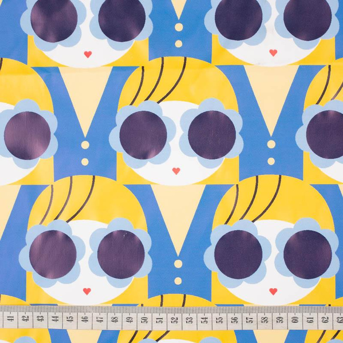 MÄDCHEN MIT BRILLE / gelb (YELLOW) - Regencapen Stoff