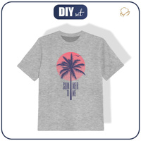 KINDER T-SHIRT - SUMMER TIME / melange hellgrau - Single Jersey