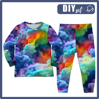CHILDREN'S PAJAMAS " MIKI" - RAINBOW CLOUDS - sewing set