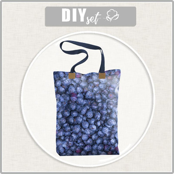 SHOPPER BAG - BLUEBERRIES - Waterproof woven fabric - sewing set