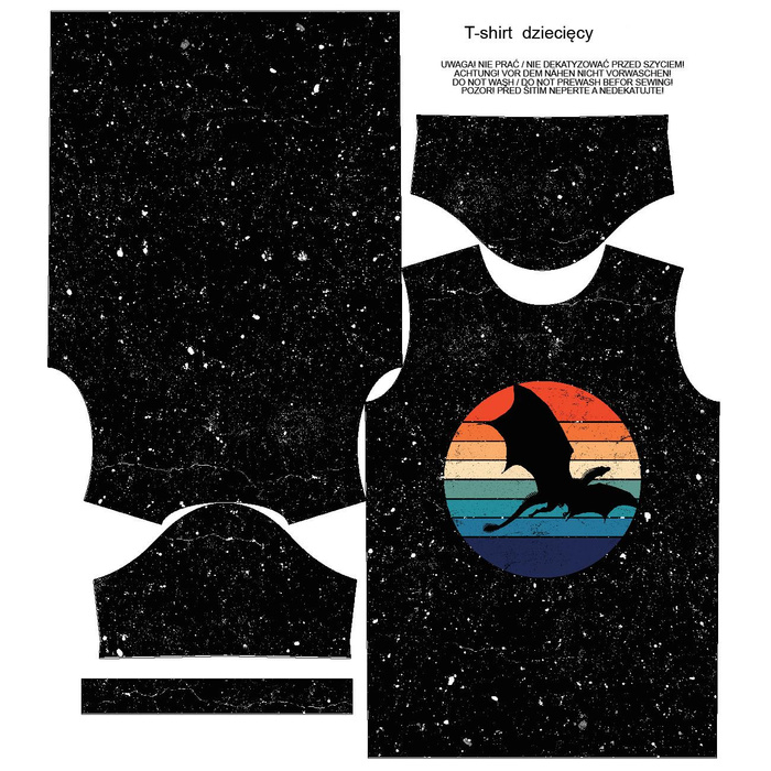 KINDER T-SHIRT - DRAGON M. 2 / schwarz - Single Jersey ITY (128/134)