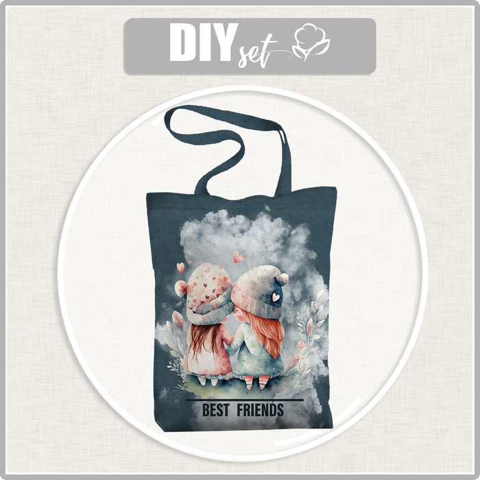 SHOPPER TASCHE - BEST FRIENDS / girls - Wasserabweisende Webware - Nähset