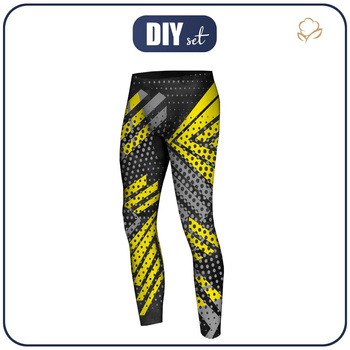 THERMO LEGGINSY MĘSKIE (JACK) - NEON ALERT - zestaw do uszycia L