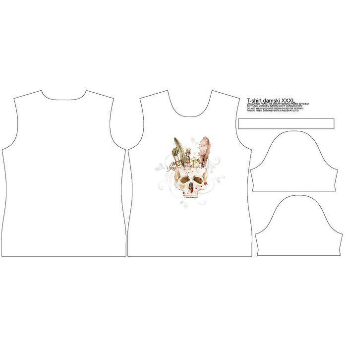 DAMEN T-SHIRT - SCHÄDEL Ms. 2 (MAGIC) - Single Jersey M