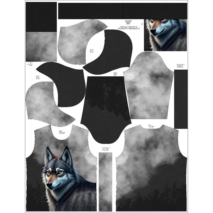 UNISEX HOODIE (HYDRA) - MOON WOLF - Nähset (98/104)