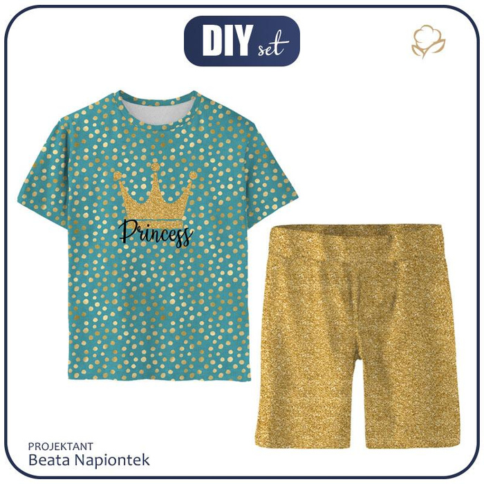 CHILDREN'S PAJAMAS "ADA" - PRINCESS / glitter - Bamboo Single Jersey with elastan (122/128)
