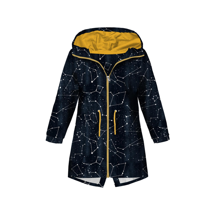 DĚTSKÁ BUNDA PARKA (ARIEL) - SOUHVĚZDÍ vz.2 (GALAKTICKÁ ZVÍŘATA) / navy- softshell (122-128)