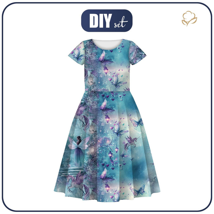 Dziecięca sukienka “Mia” (146/152) - FAIRY WORLD WZ.6 - zestaw do uszycia