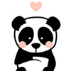 PANDA / BLASS ROSA Größe "L" 75x110 cm -  weiß (Vorderseite) - SINGLE JERSEY PANEL