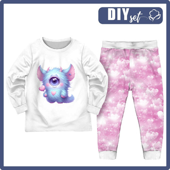 PIŻAMA DZIECIĘCA " MIKI" - VALENTINE'S DAY / MONSTER - zestaw do uszycia