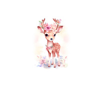 BABY DEER - panel (75cm x 80cm) SINGLE JERSEY PANEL