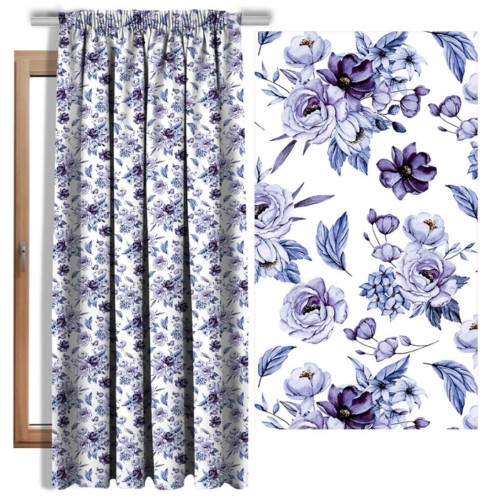 WATERCOLOR BOUQUET Pat. 2 (Very Peri) - quick-drying woven fabric