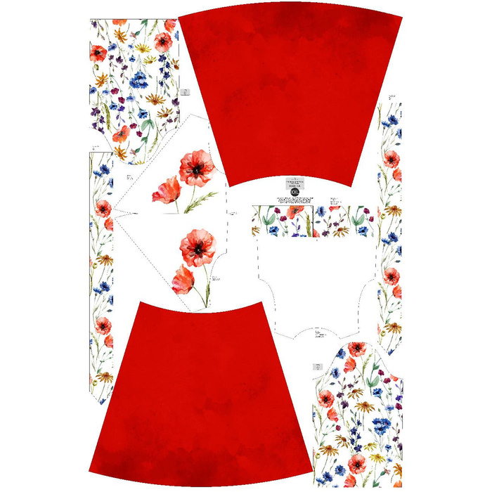 WRAP MIDI DRESS (BIANCA) - FIELD FLOWERS - sewing set XL