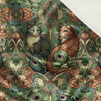 ART NOUVEAU CATS & FLOWERS PAT. 3 - Satin