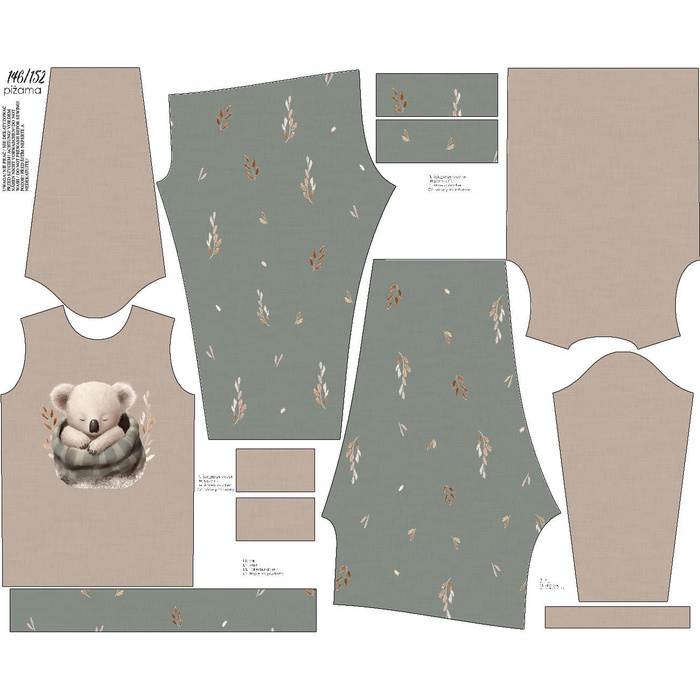DĚTSKÉ PYŽAMO "MIKI" - SLEEPING KOALA - Sada šití (86/92)
