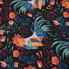 ROOSTERS / black  - quick-drying woven fabric