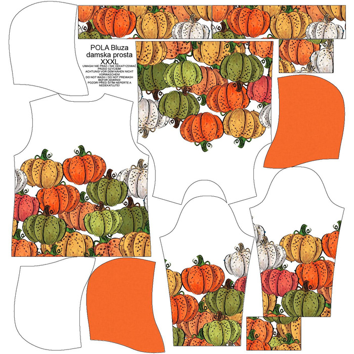 CLASSIC WOMEN’S HOODIE (POLA) - COLORFUL PUMPKINS - looped knit fabric 
