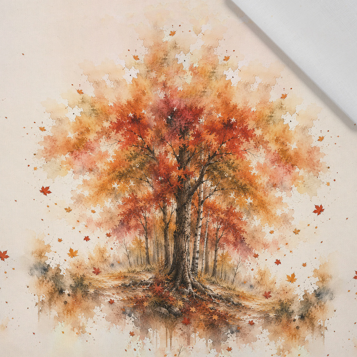 AUTUMN TREE - panel (60cm x 50cm)  Baumwoll Webware