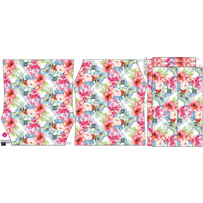 Carmenausschnitt Bluse (SARA) - WILDROSE M.3 (AUF DER WIESE) - Nähset 