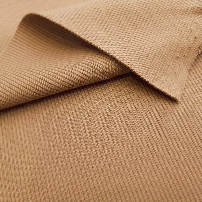 Rib Jersey fabric Unicolour - CARAMEL (D-10) 