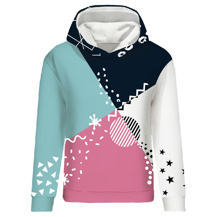 CLASSIC WOMEN’S HOODIE (POLA) - COLOR BLOCK pat. 5 - sewing set L
