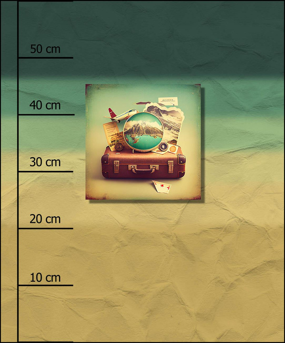 TRAVEL TIME WZ. 2 - PANEL (60cm x 50cm) tkanina bawełniana